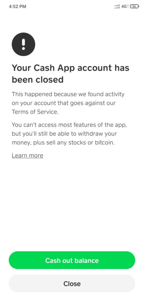 Cash App: Your Cash App Account has been Closed